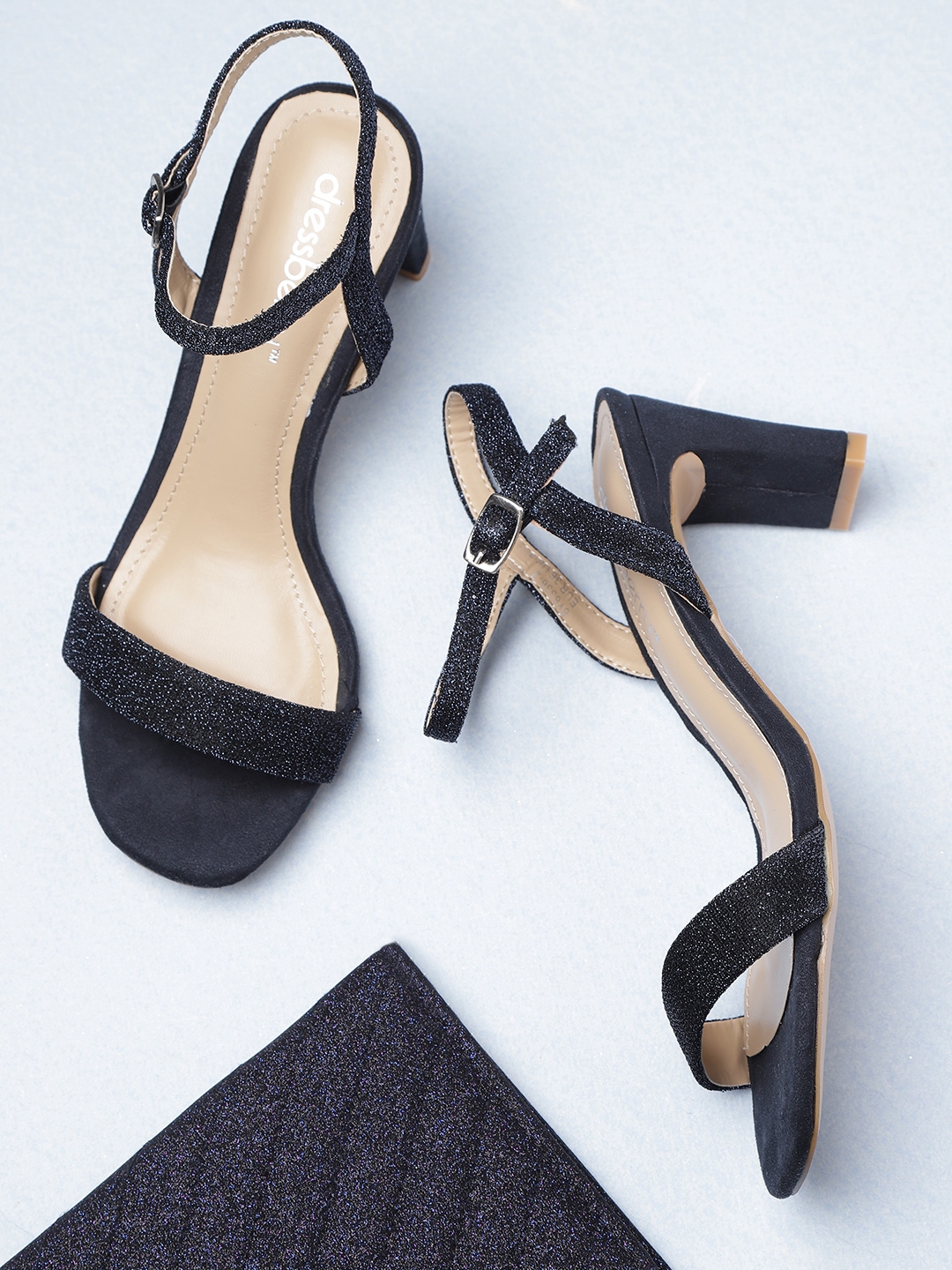 womens blue heeled sandals