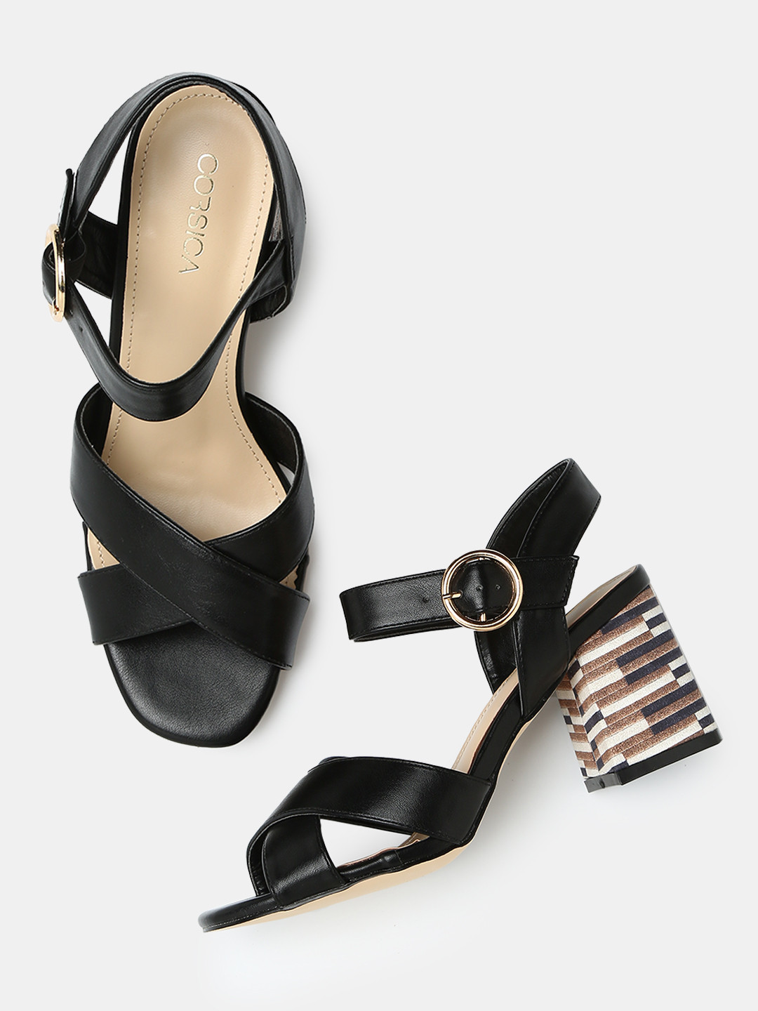 Solid Heeled Sandals - Heels for Women 