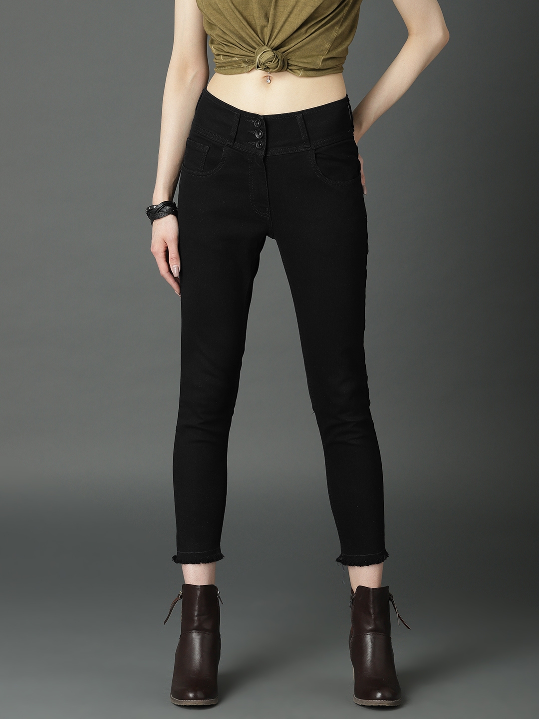 high waist jeans in myntra