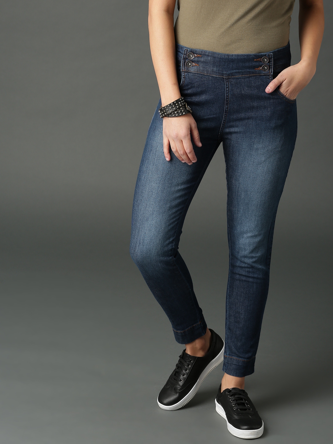 Roadster Women Navy Stretchable Denim Jeggings