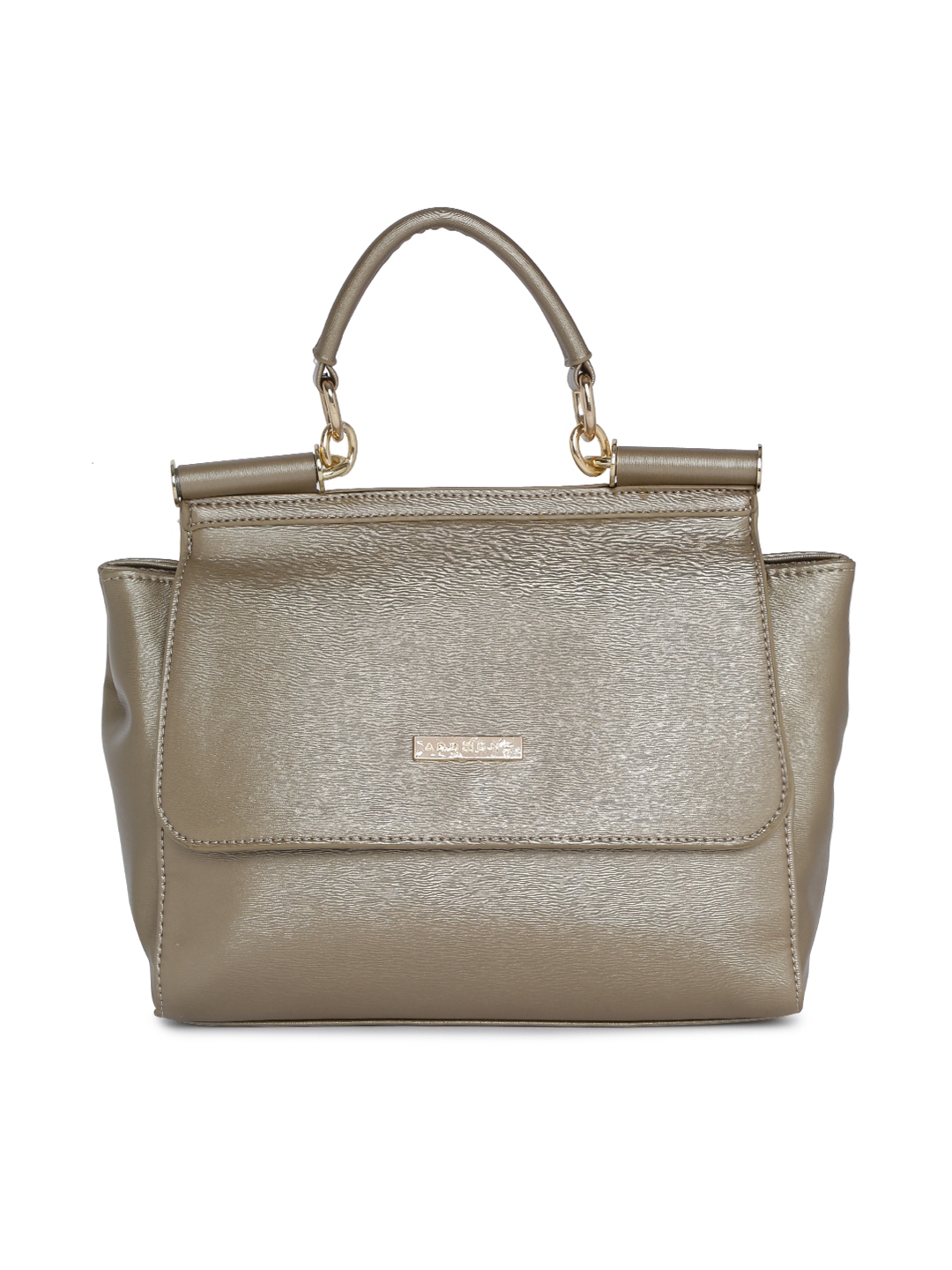 Addons Taupe Solid Handheld Bag Handbags For Women