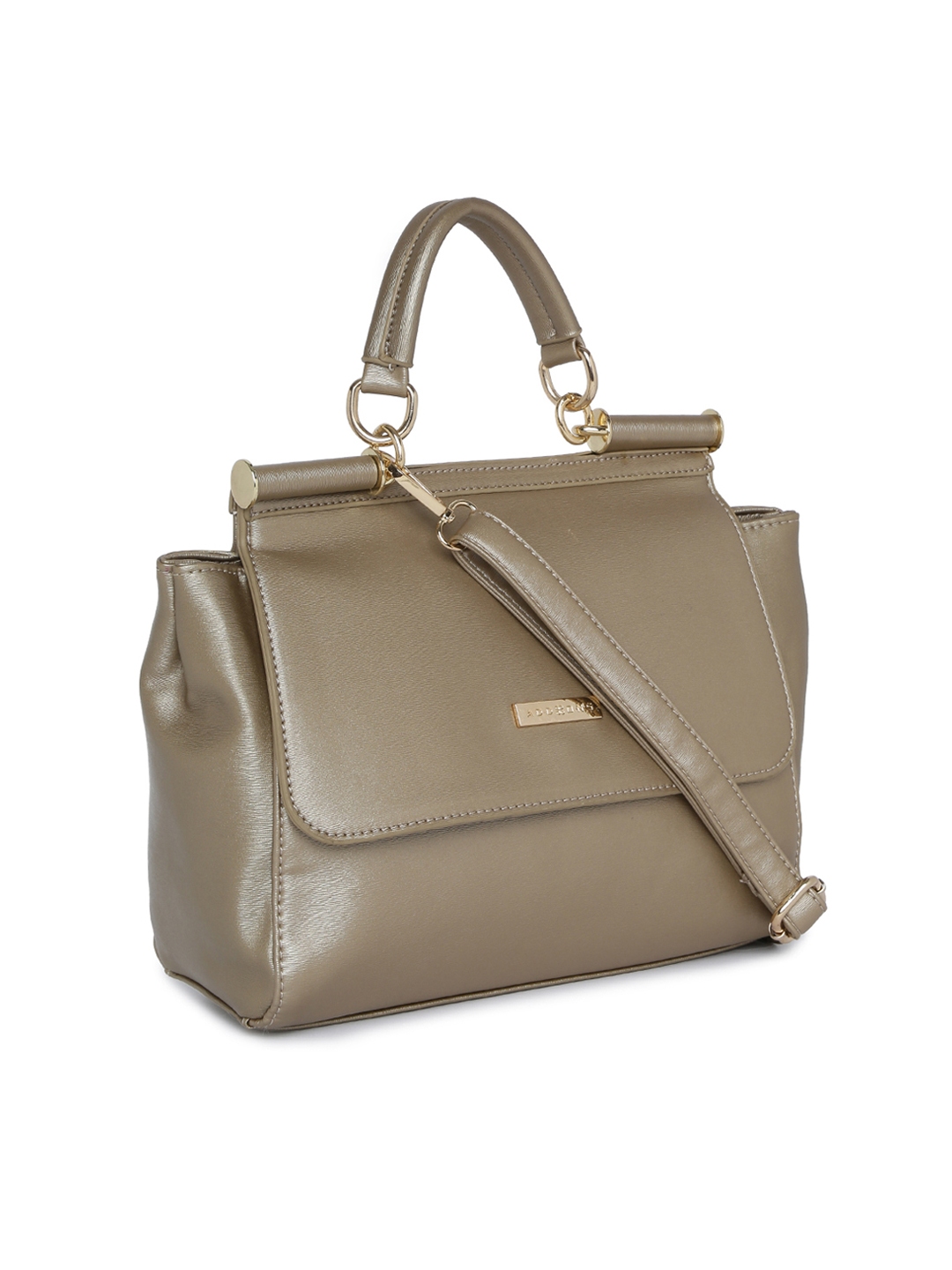 Addons Taupe Solid Handheld Bag Handbags For Women