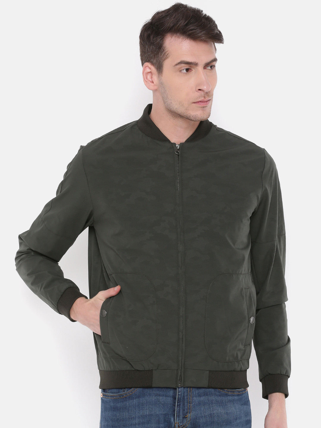Buy Pepe Jeans Men Olive Green Printed 