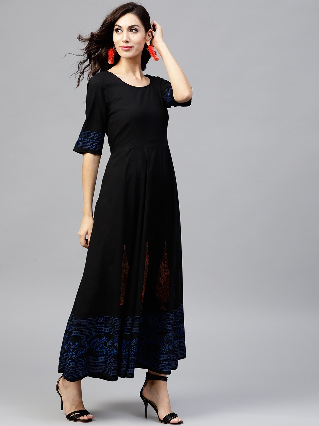 Buy Nayo Women Black Solid Maxi Dress Dresses for Women 7723422