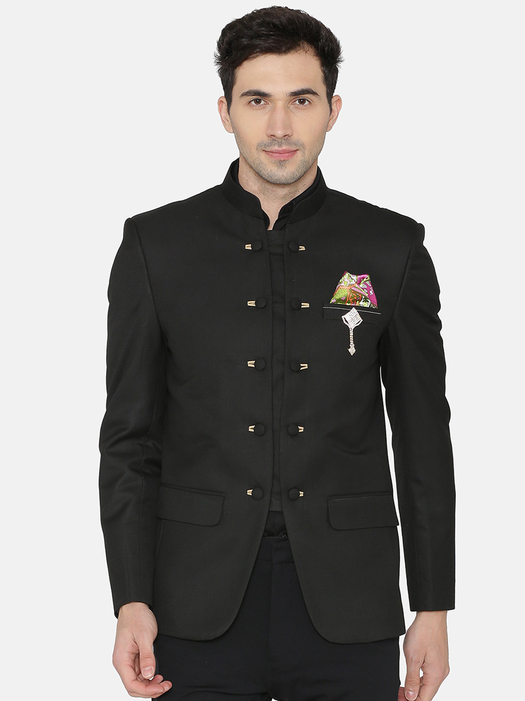 Wintage Men Black Single Brested Blazer