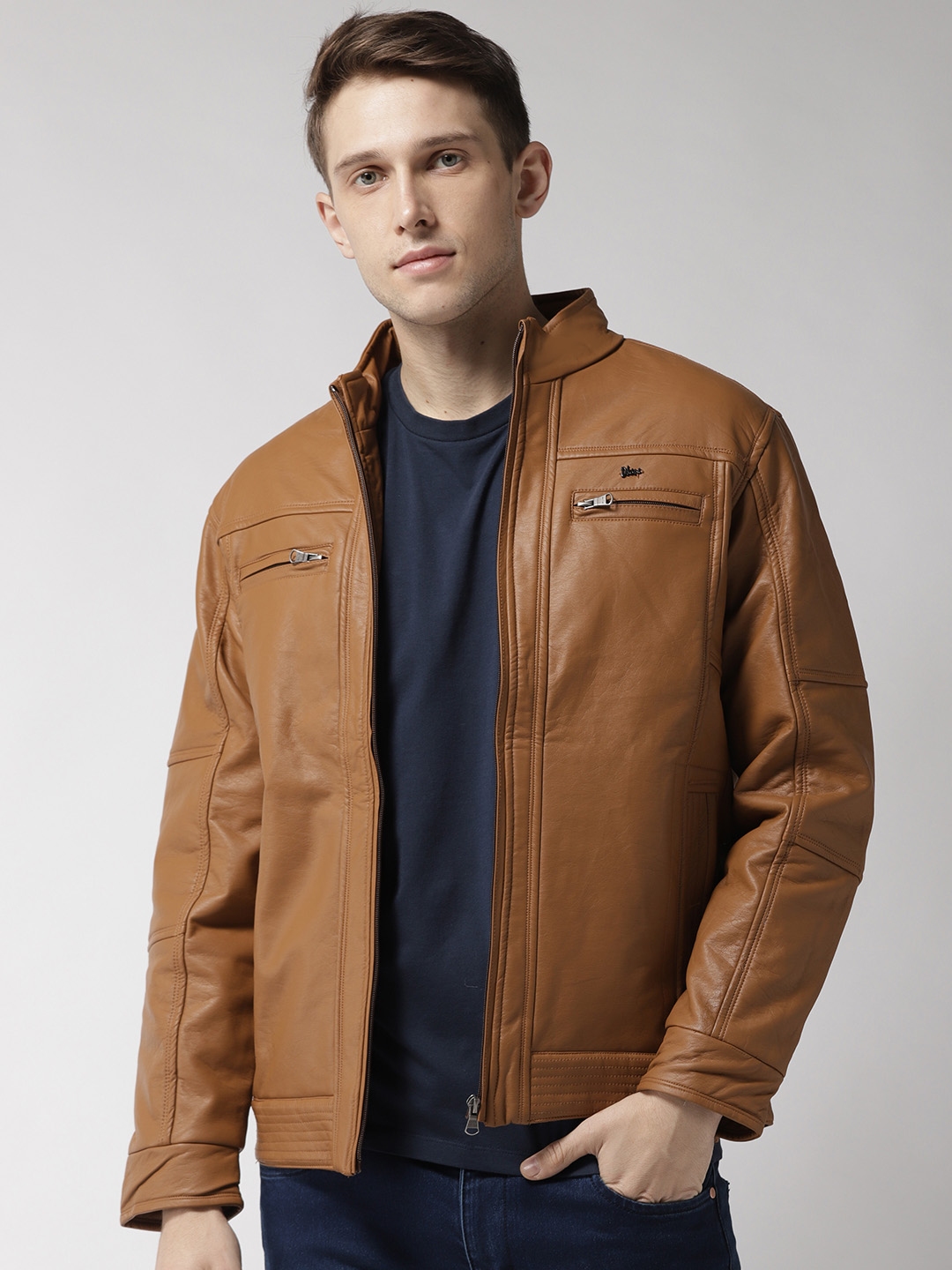 Okane leather outlet jacket