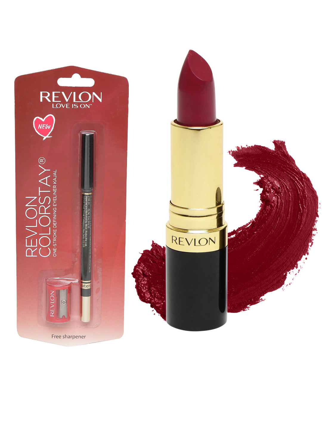 Revlon Set Of Lustrous Matte Lipstick & Black Eyeliner Kajal