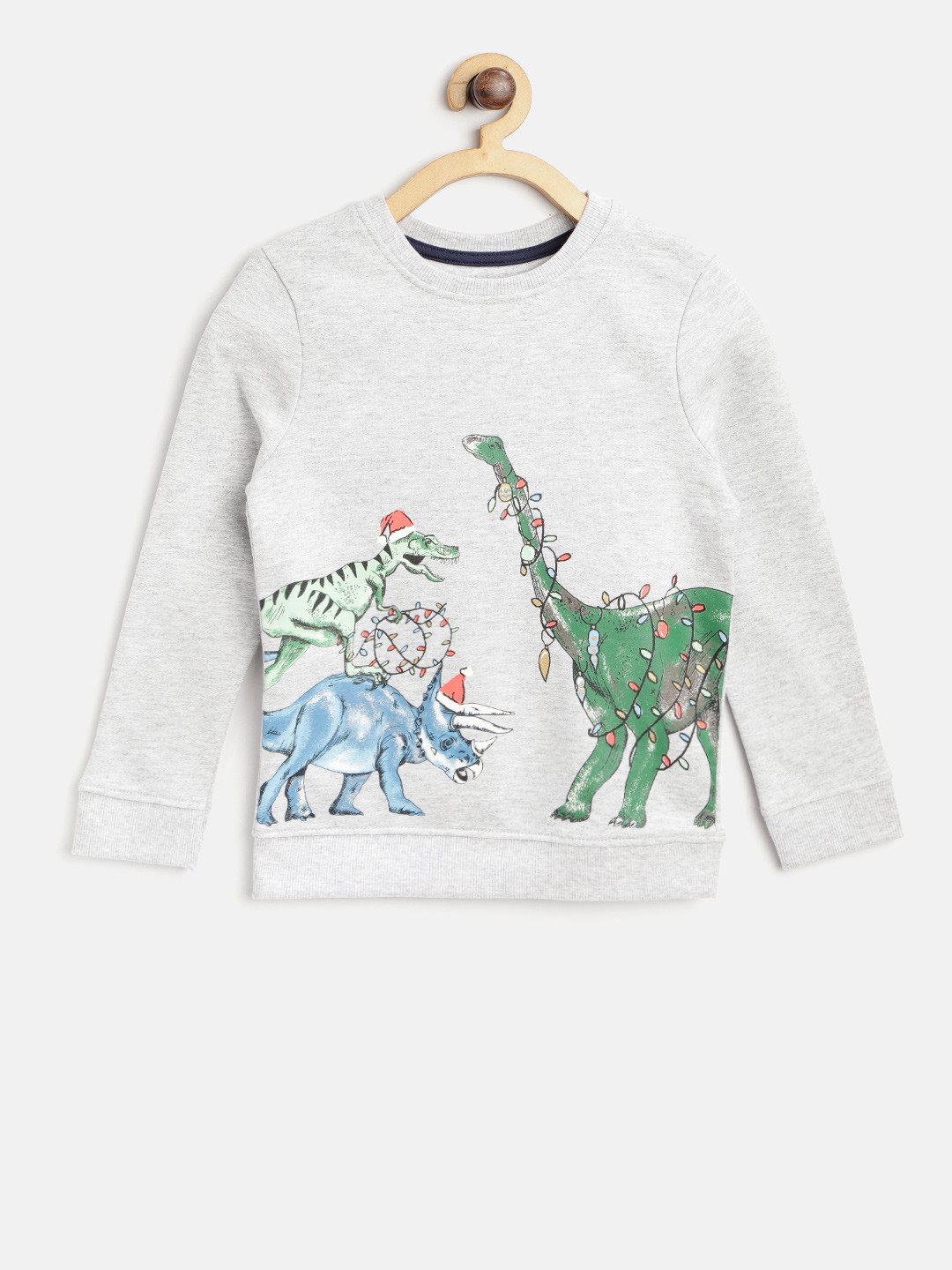 MONSOON CHILDREN Girls Grey Melange Printed Sweatshirt