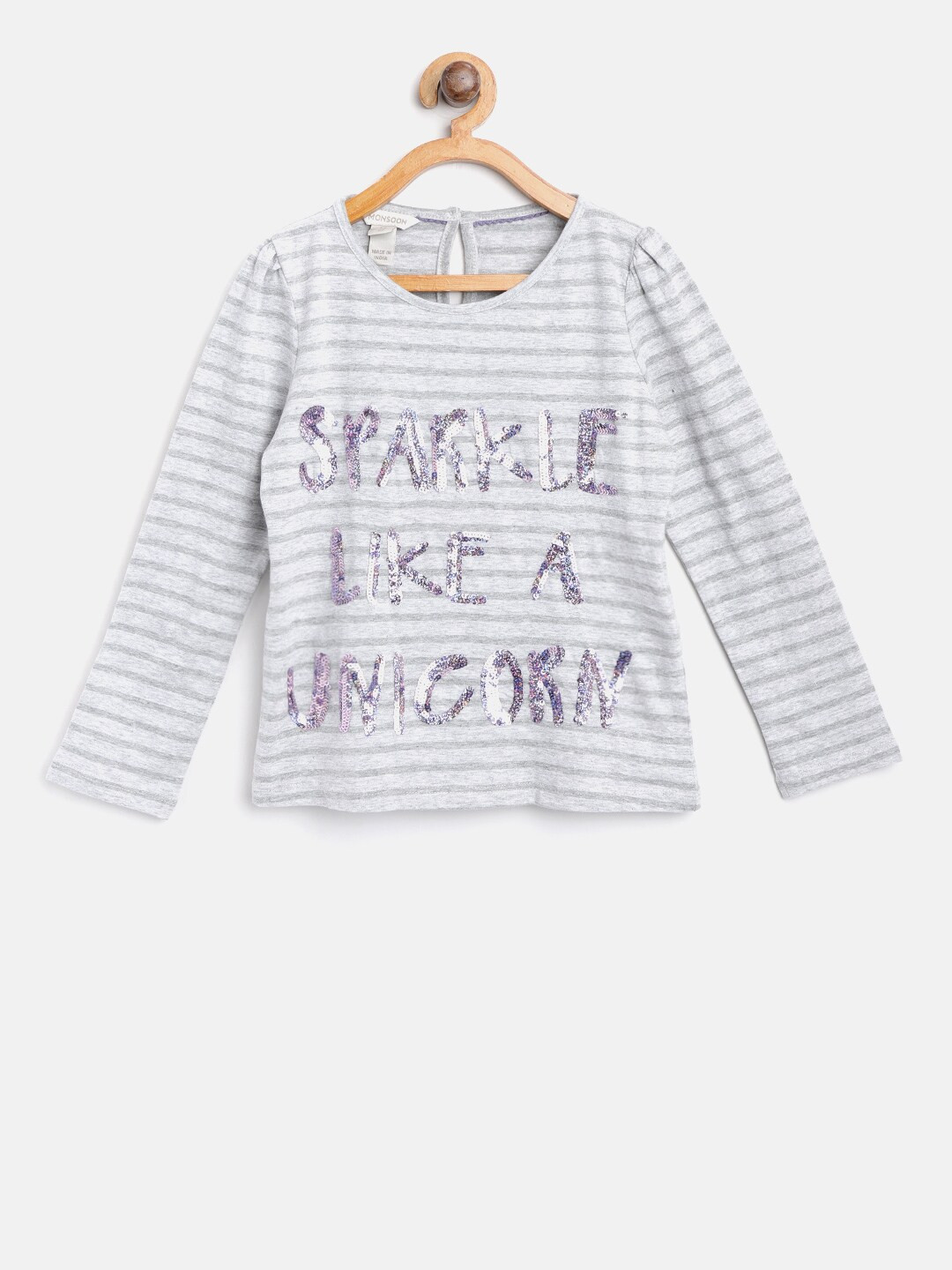 MONSOON CHILDREN Girls Grey Striped Top