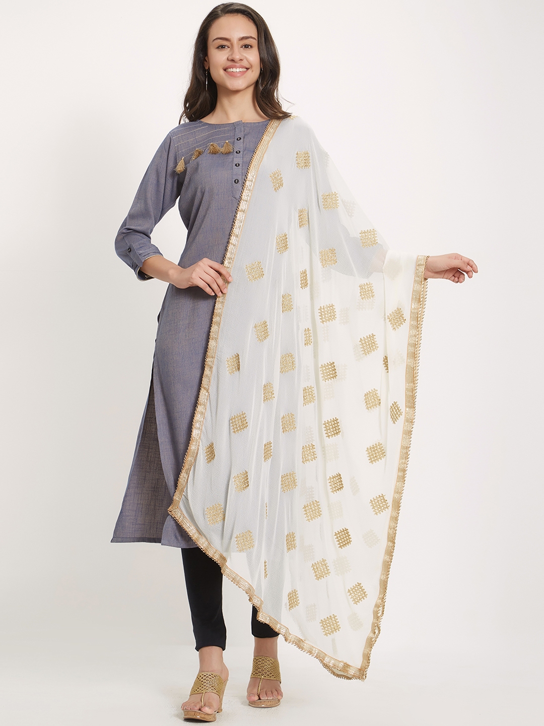 Off white outlet chiffon dupatta