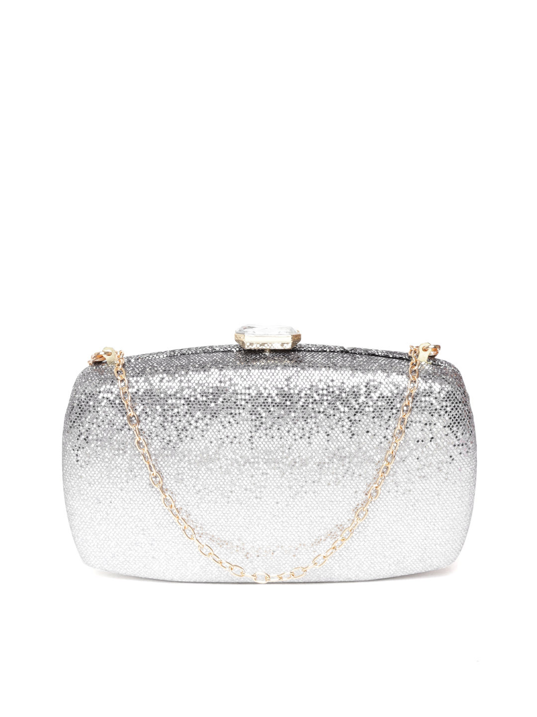 Lino Perros Gunmetal-Toned Shimmer Box Clutch
