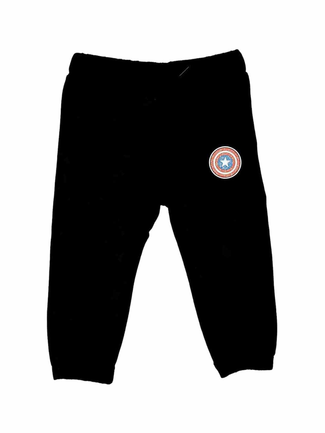 Marvel by Wear Your Mind Unisex Kids Black Solid Stright-Fit Joggers
