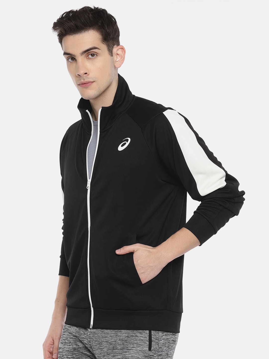 ASICS Men Black Solid ENTRY TRACK Sporty Training Jacket