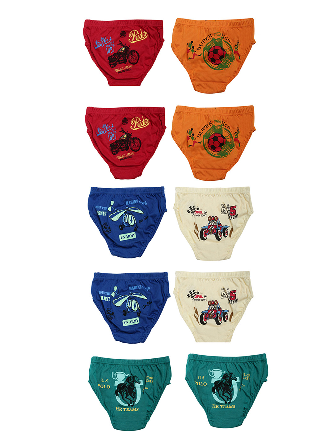 Dollar Boys Assorted Pack Of 10 Briefs MKKB-001-PO10