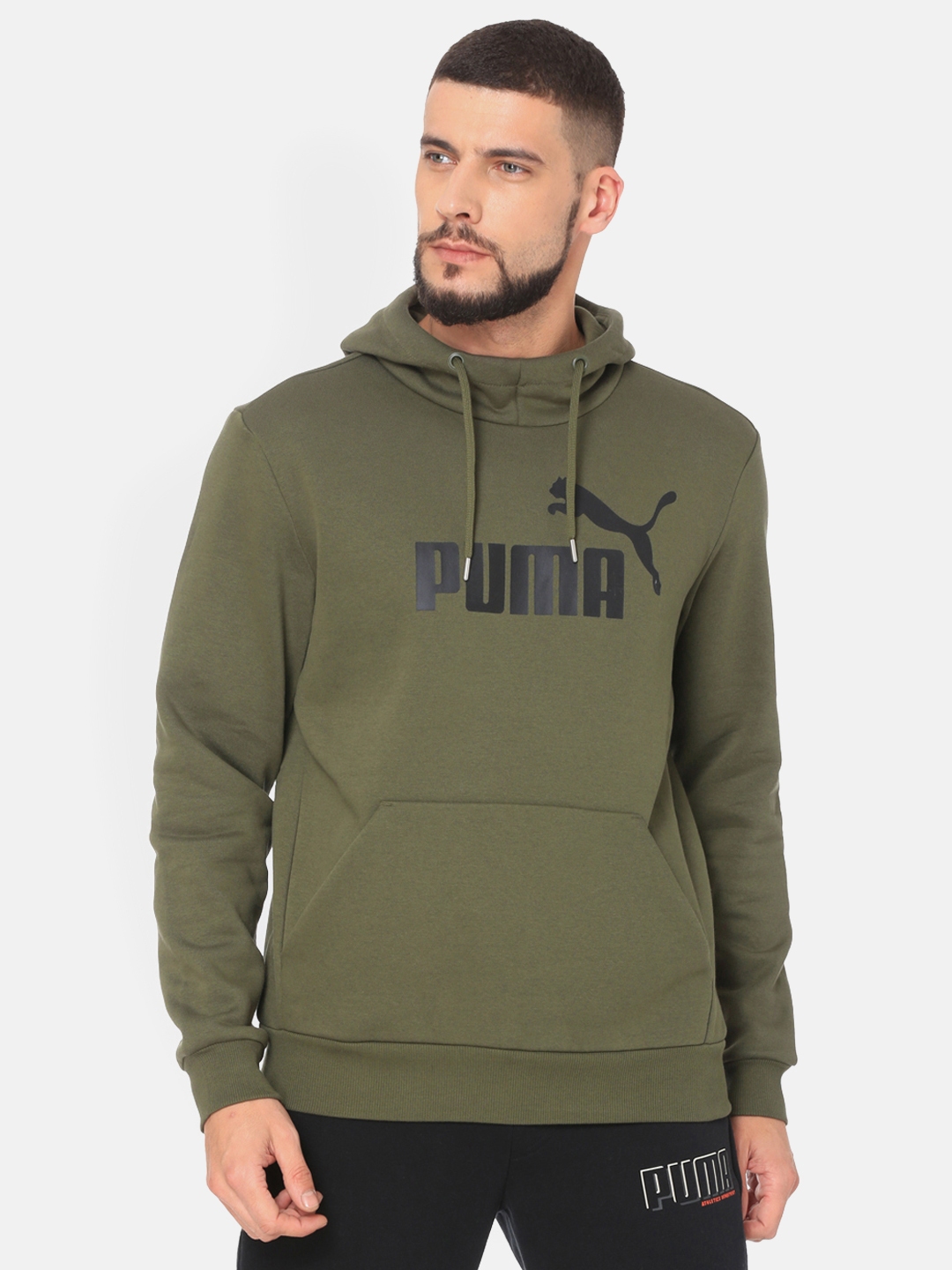 puma hoodie olive green