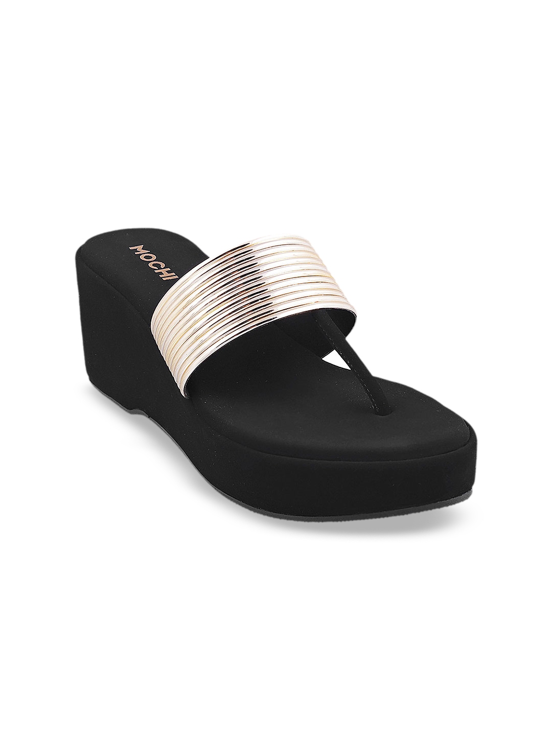 Mochi black wedges discount heels