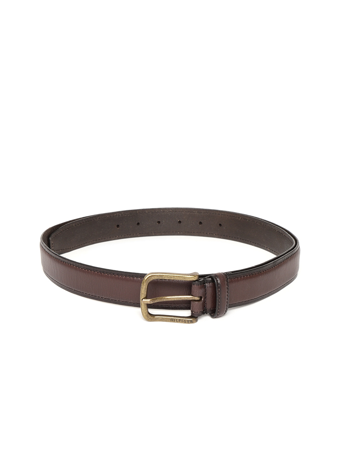 Tommy Hilfiger Men Coffee Brown Formal Leather Belt