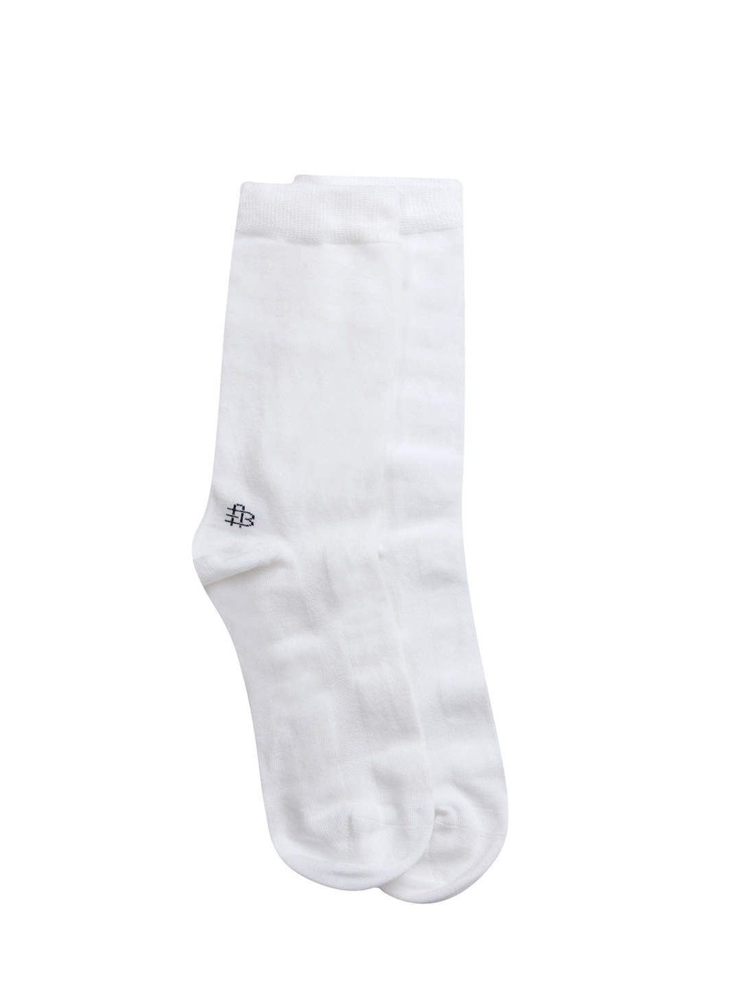 Bonjour Men White Solid Above Ankle Length Socks