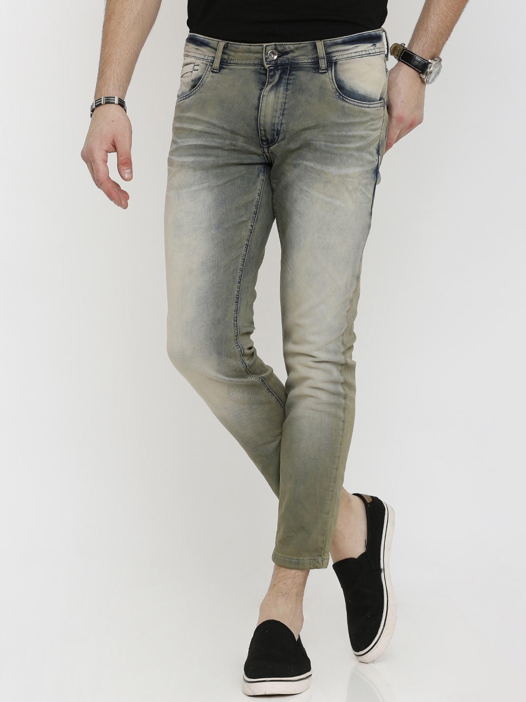 men's high rise slim jeans