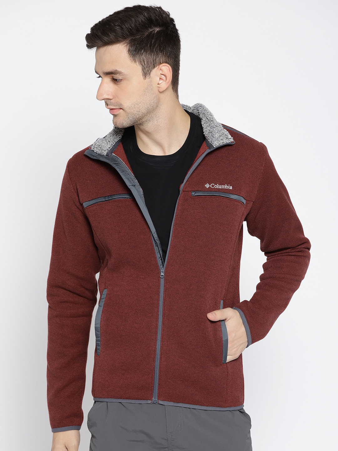 Buy Columbia Men Maroon Solid Terpin Point III Hiking Trekking