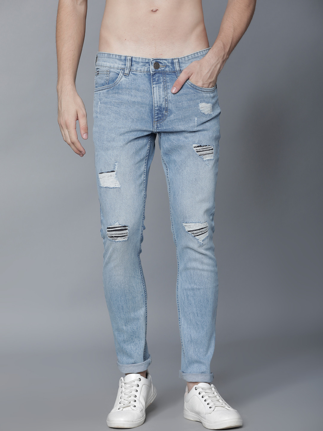 Buy HIGHLANDER Men Blue Slim Fit Mid 