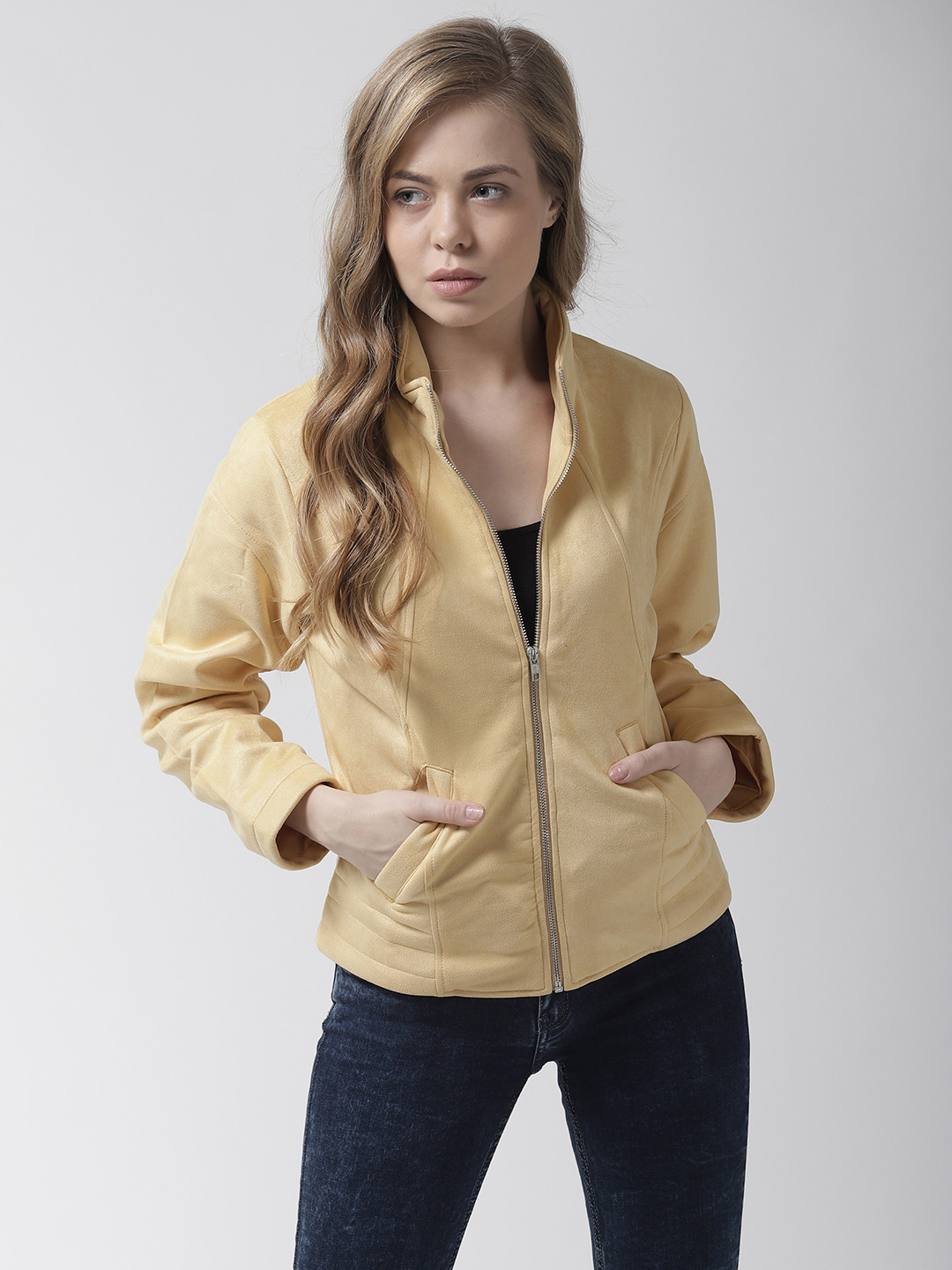 Fort Collins Women Yellow Solid Tailored Jacket