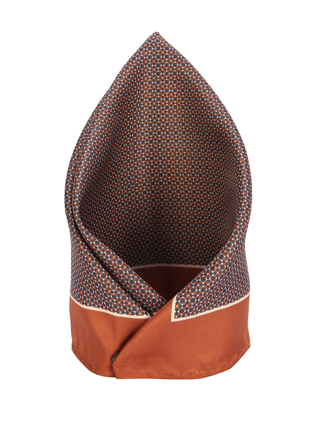 Peter England Brown Printed Pocket Square