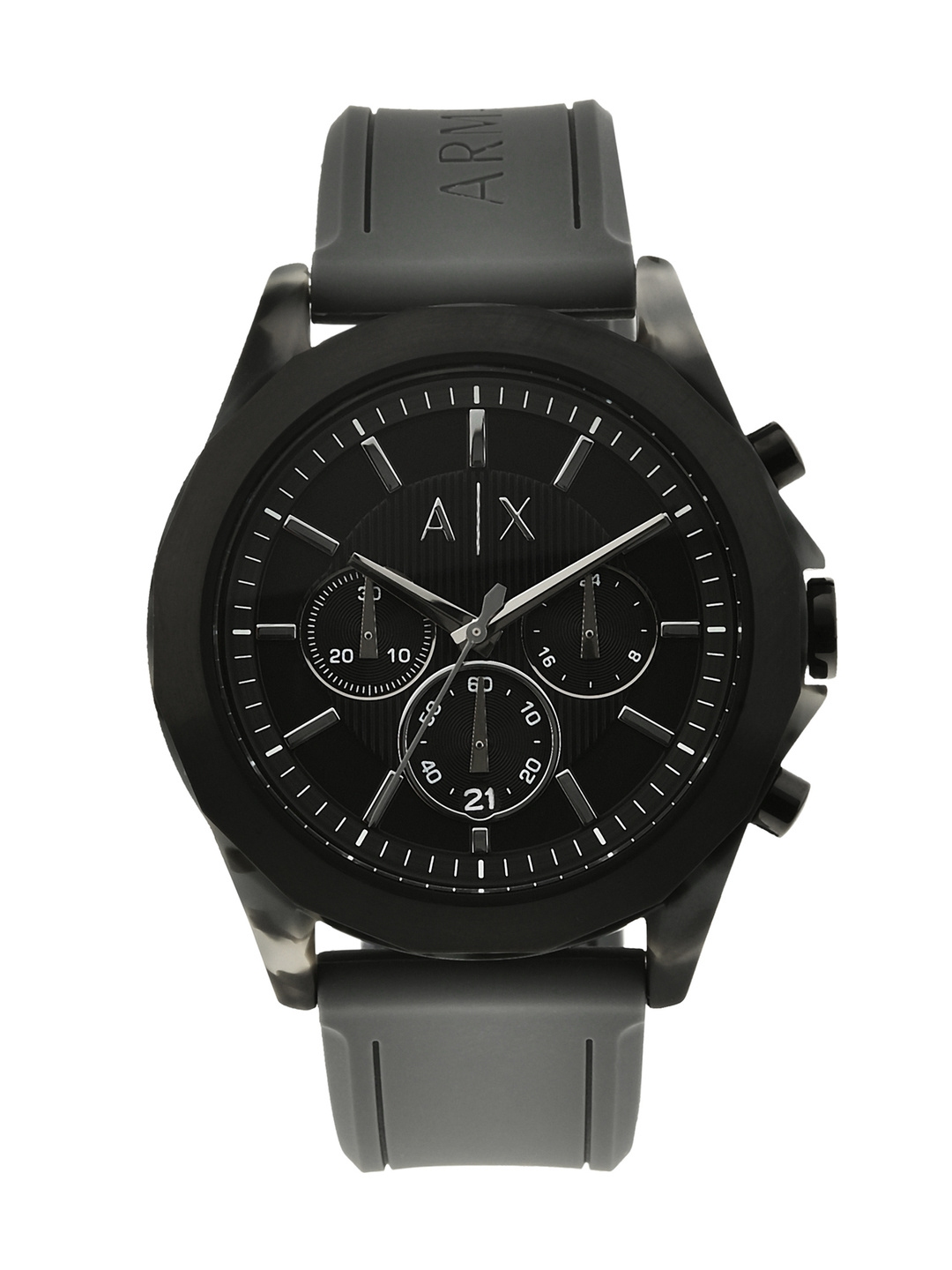 Armani exchange on sale black chronograph watch