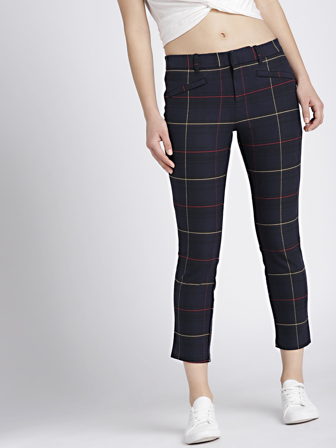 gap checked trousers