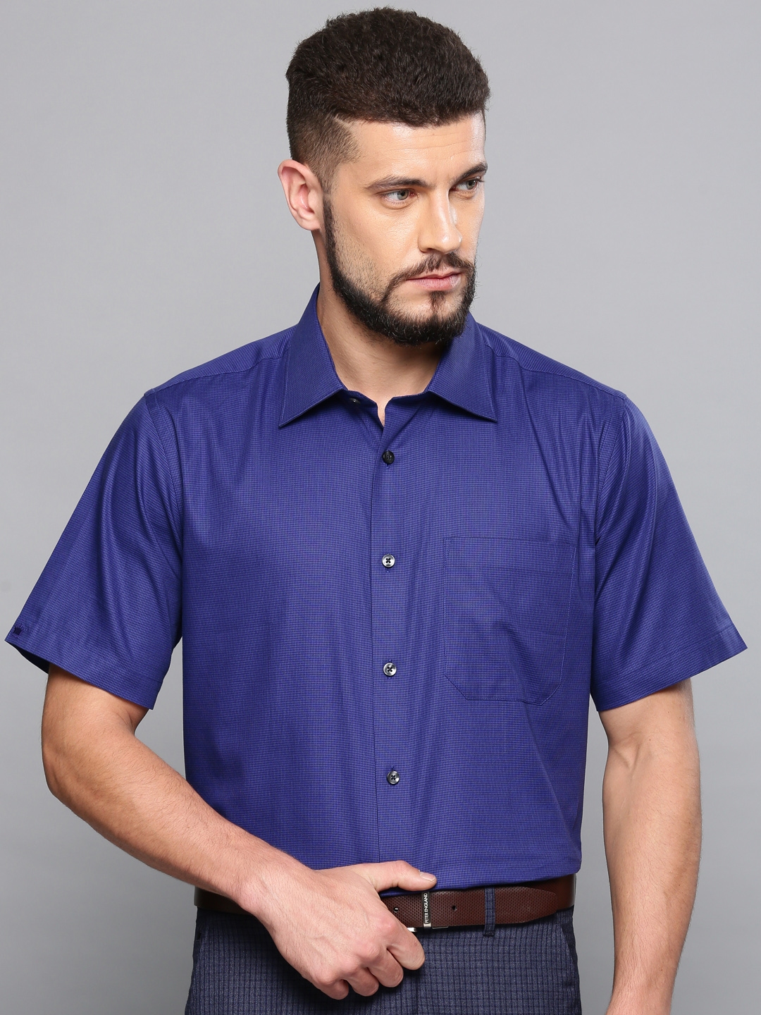 LOUIS PHILIPPE Men Solid Formal Blue Shirt - Buy LOUIS PHILIPPE