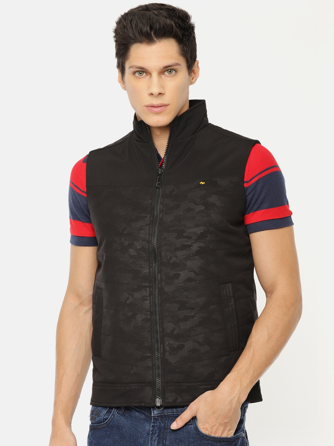 Buy SPYKAR Men Black Printed Padded Jacket Jackets for Men
