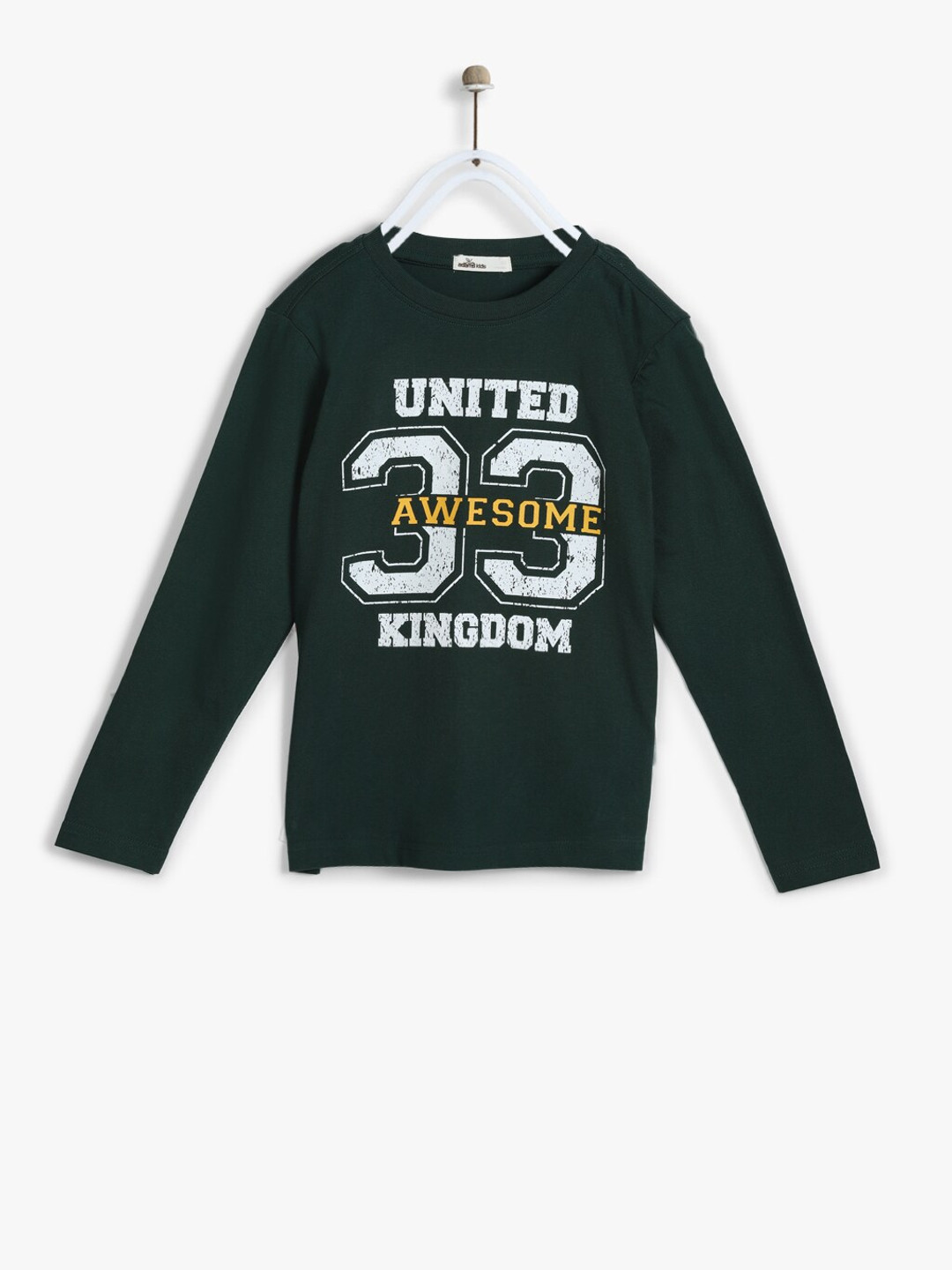 Adams kids Boys Green Printed Round Neck T-shirt