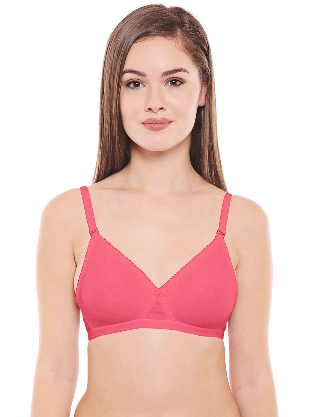 Bodycare Women Pack of 3 Coral-Coloured Solid T-shirt Bra 5551CO
