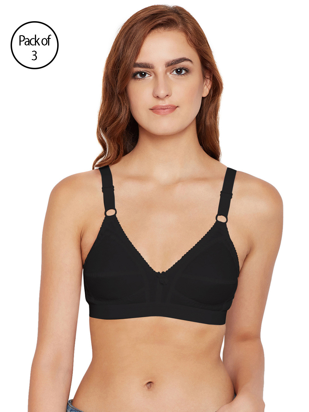 Bodycare Women Pack of 3 Black Everyday Bras 5585B