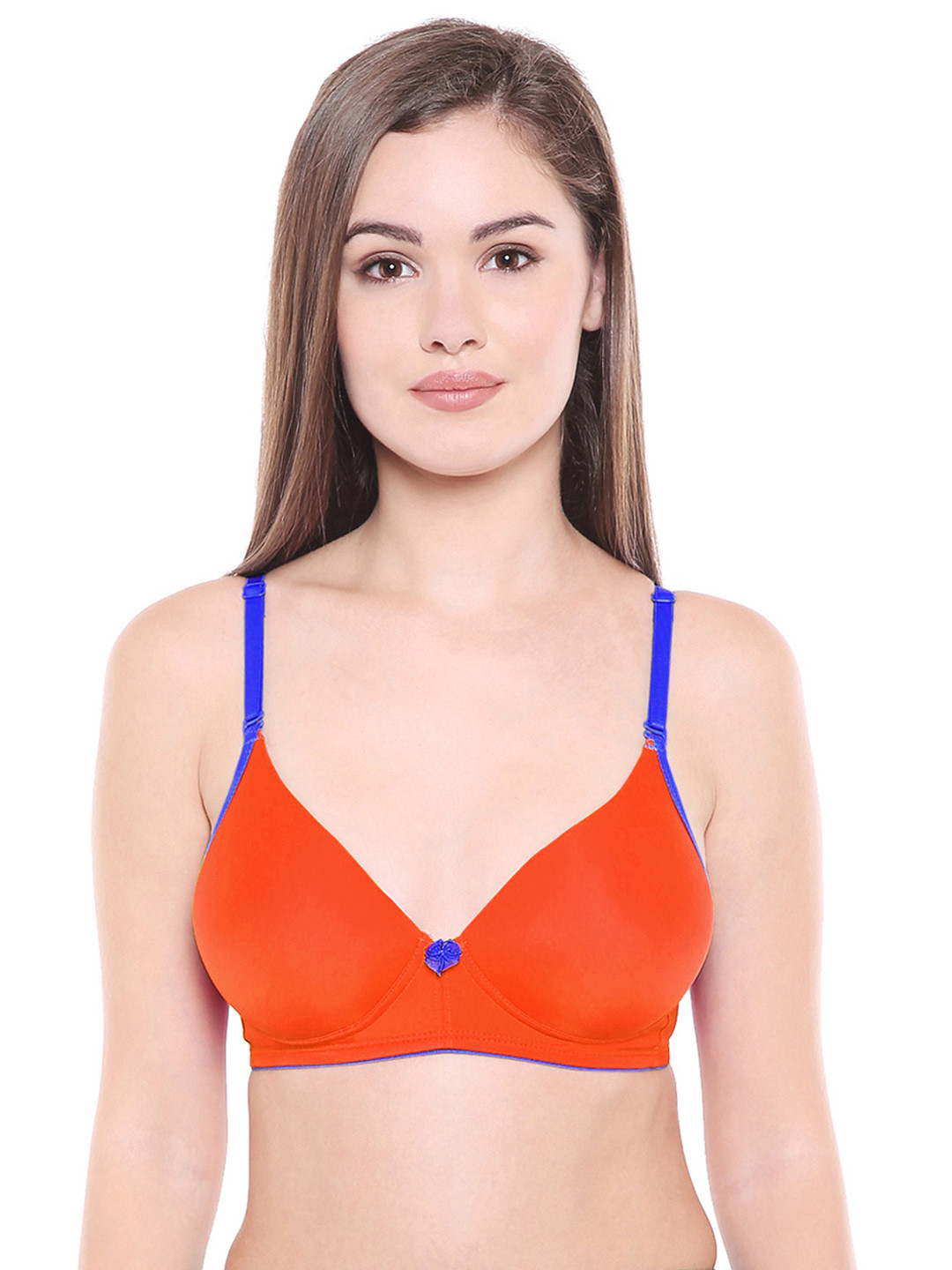 Bodycare Orange Solid Non-Wired Heavily Padded Push-Up Bra 6568ORG