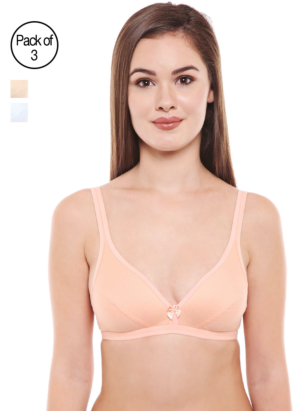 Bodycare Women Pack of 3 Solid Everyday Bra E1512SPESK
