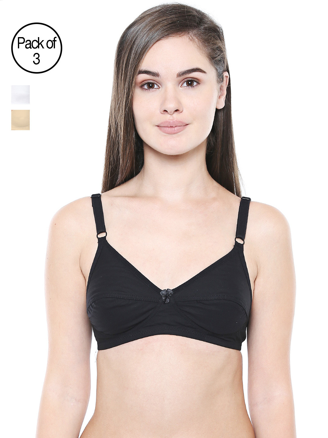 Bodycare Women Pack of 3 Solid Everyday Bra E5518BSW