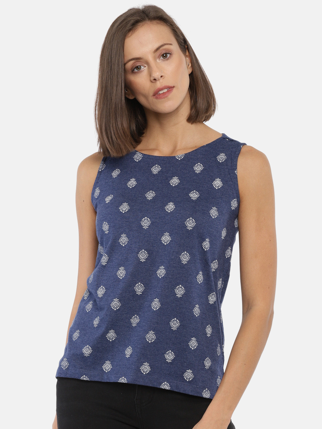 People Ethnic Motifs Print Sleeveless Top