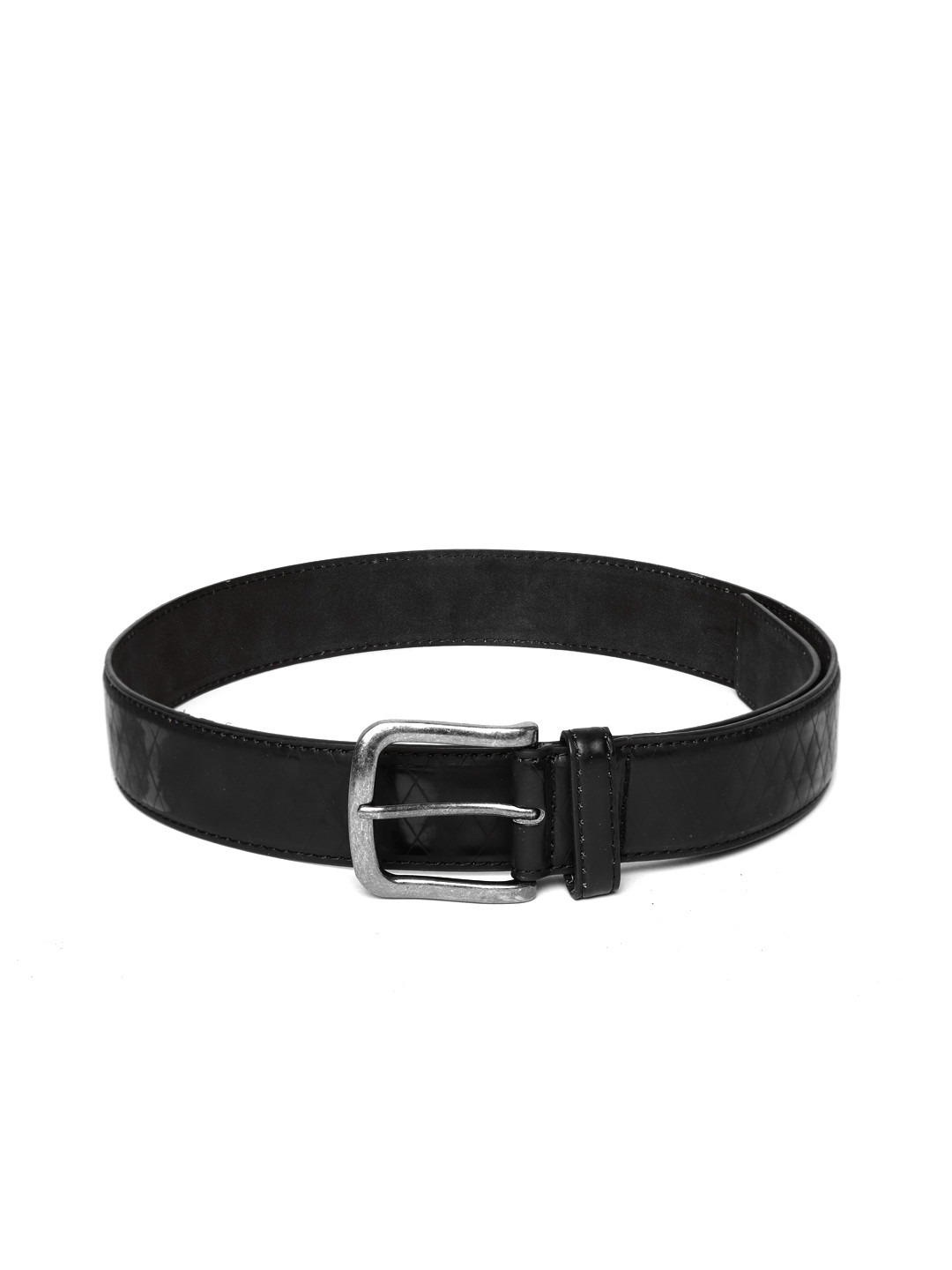 HAMILTON Men Black Textured Formal Belt