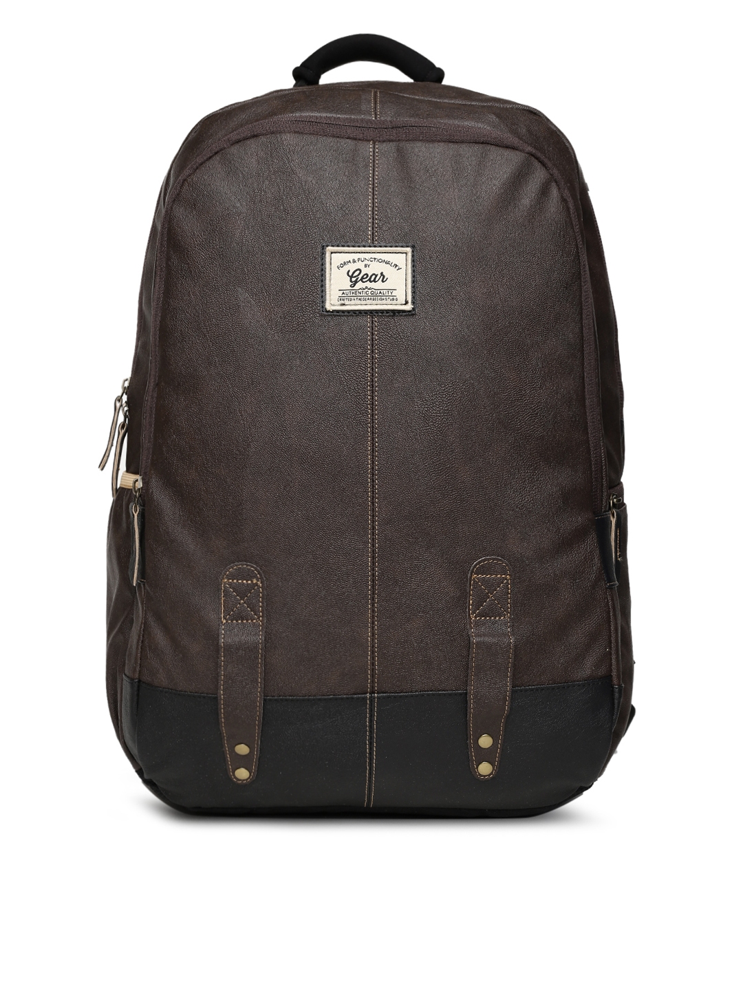 Gear Unisex Brown Faux Leather Solid Backpack 8246779.htm - Buy
