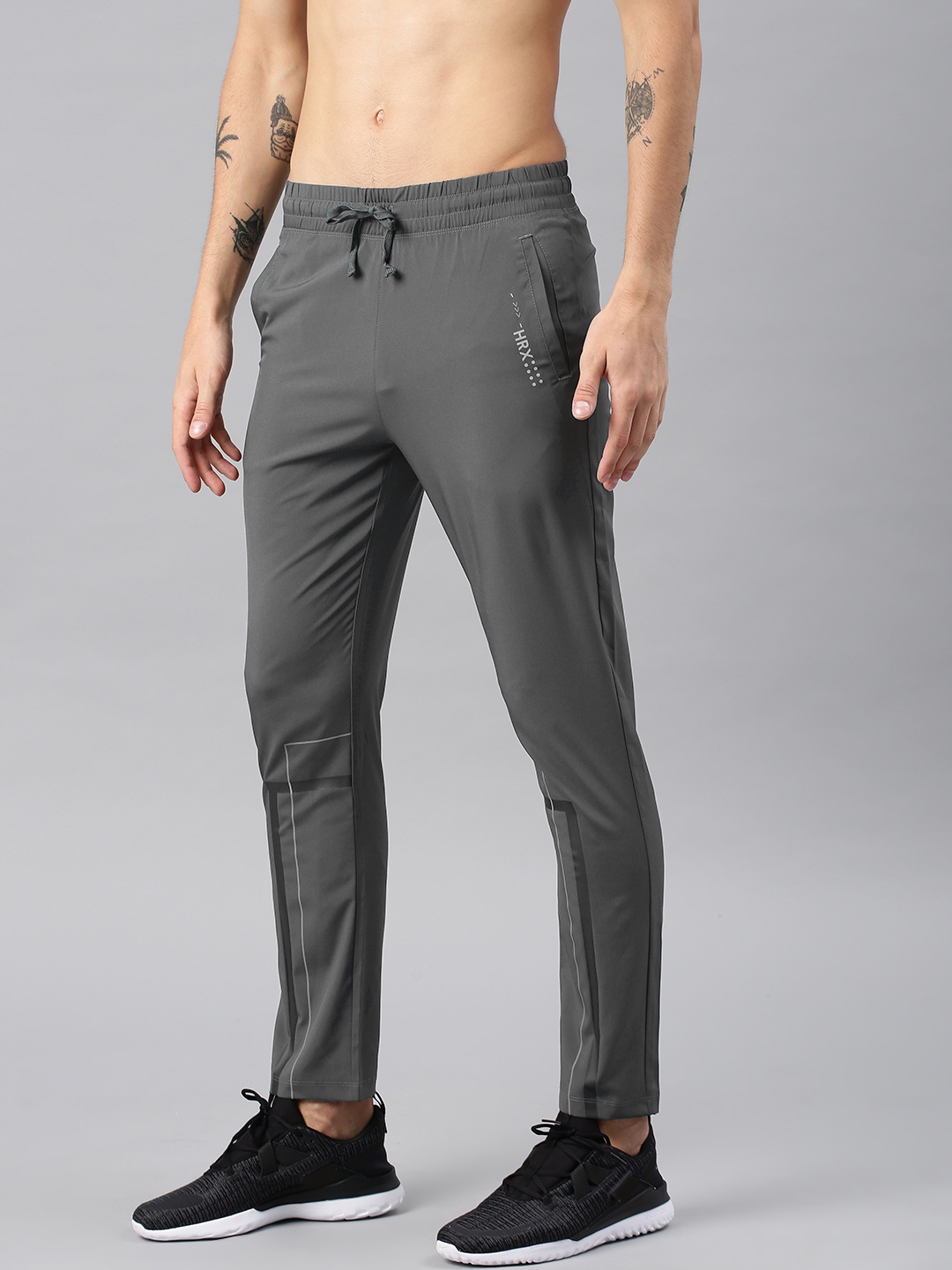 Buy HRX by Hrithik Roshan Active Men Charcoal Grey Solid Rapid Dry Track Pants Track Pants for Men 8000717 Myntra