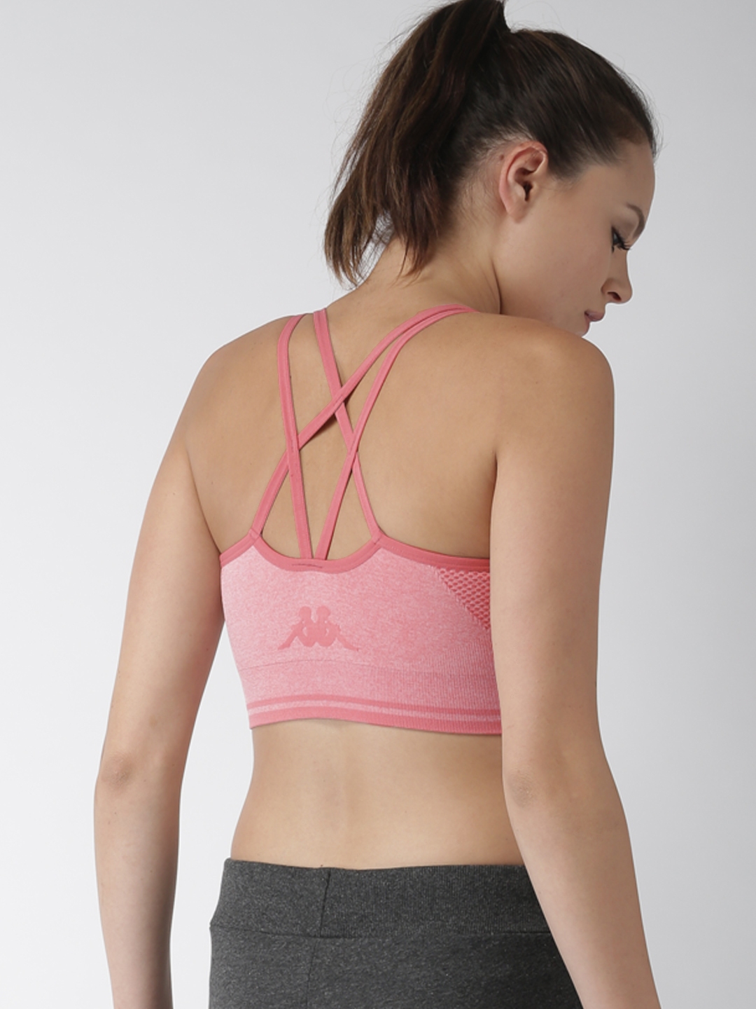 Kappa Pink Solid Non-Wired Lightly Padded Sports Bra