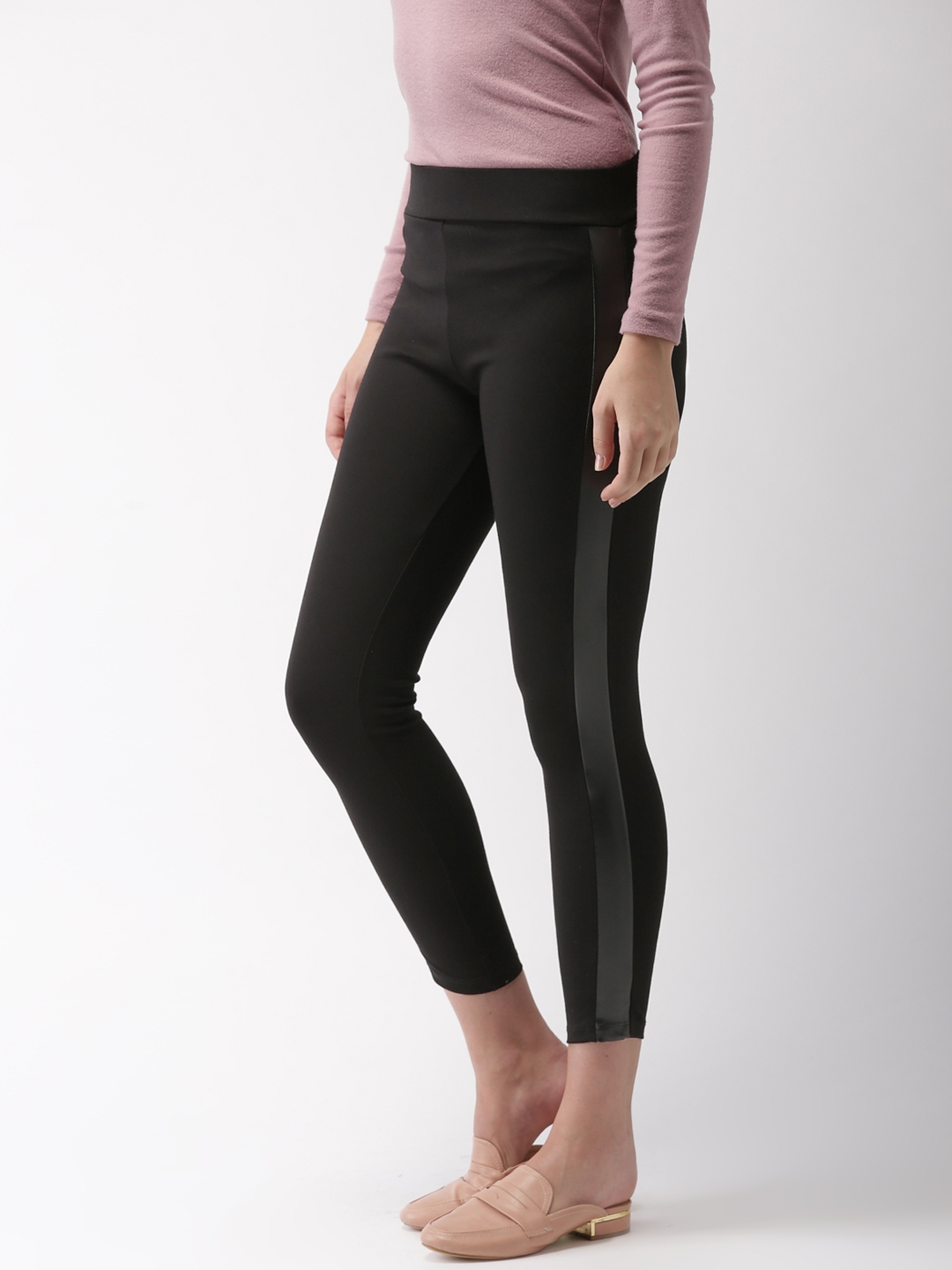 Buy Solid Treggings with Elasticated Waistband