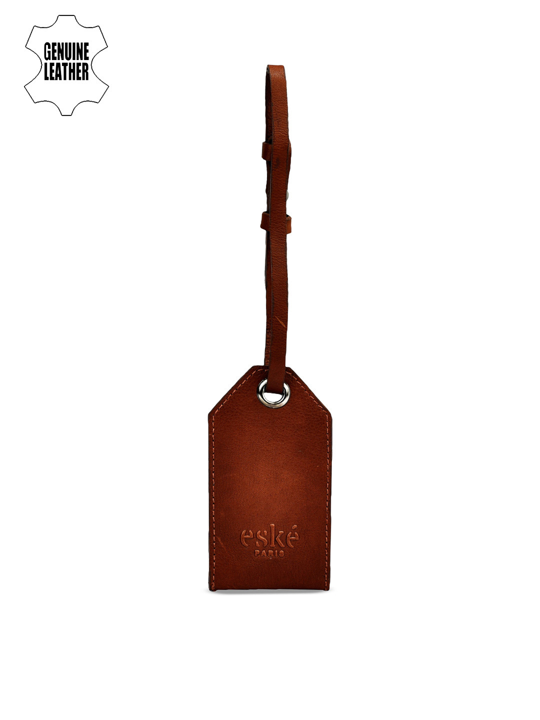 Eske Men Brown Solid Leather Luggage Tag