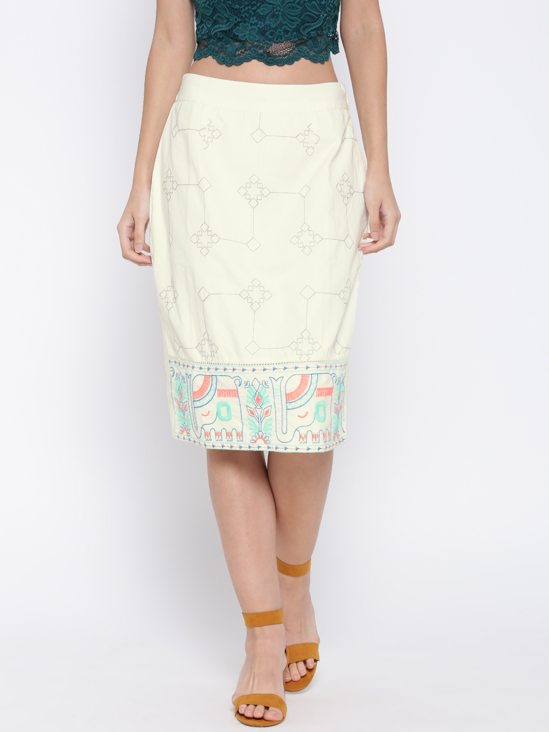 Embroidered Pencil White Skirt 2025 | www.takertrailers.ee