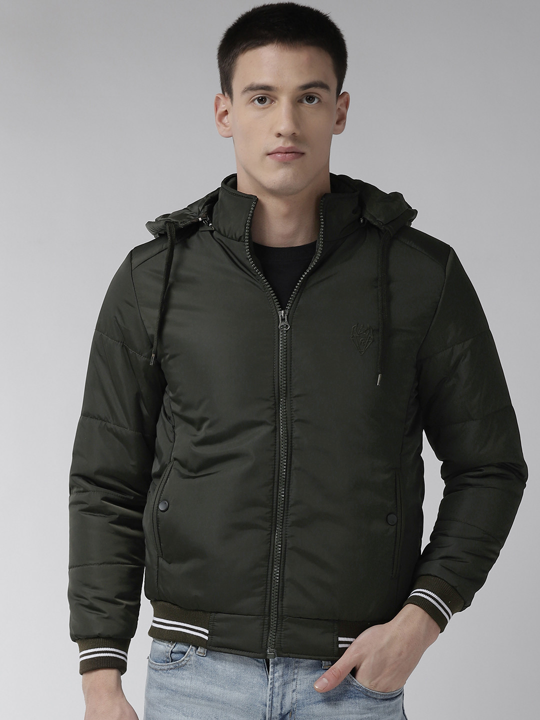 olive green varsity jacket