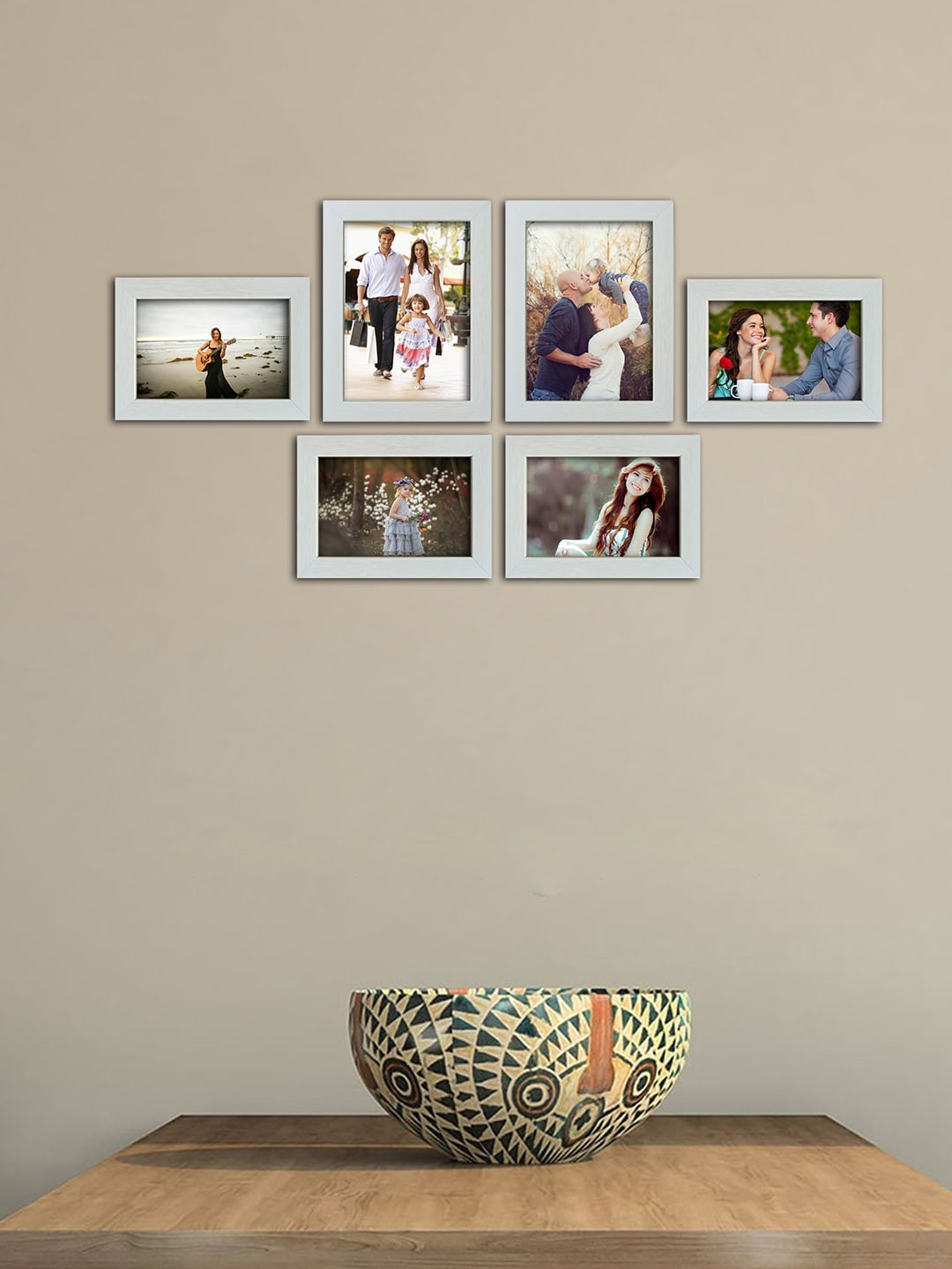 Random Set of 6 Cream Colored Individual photo frames