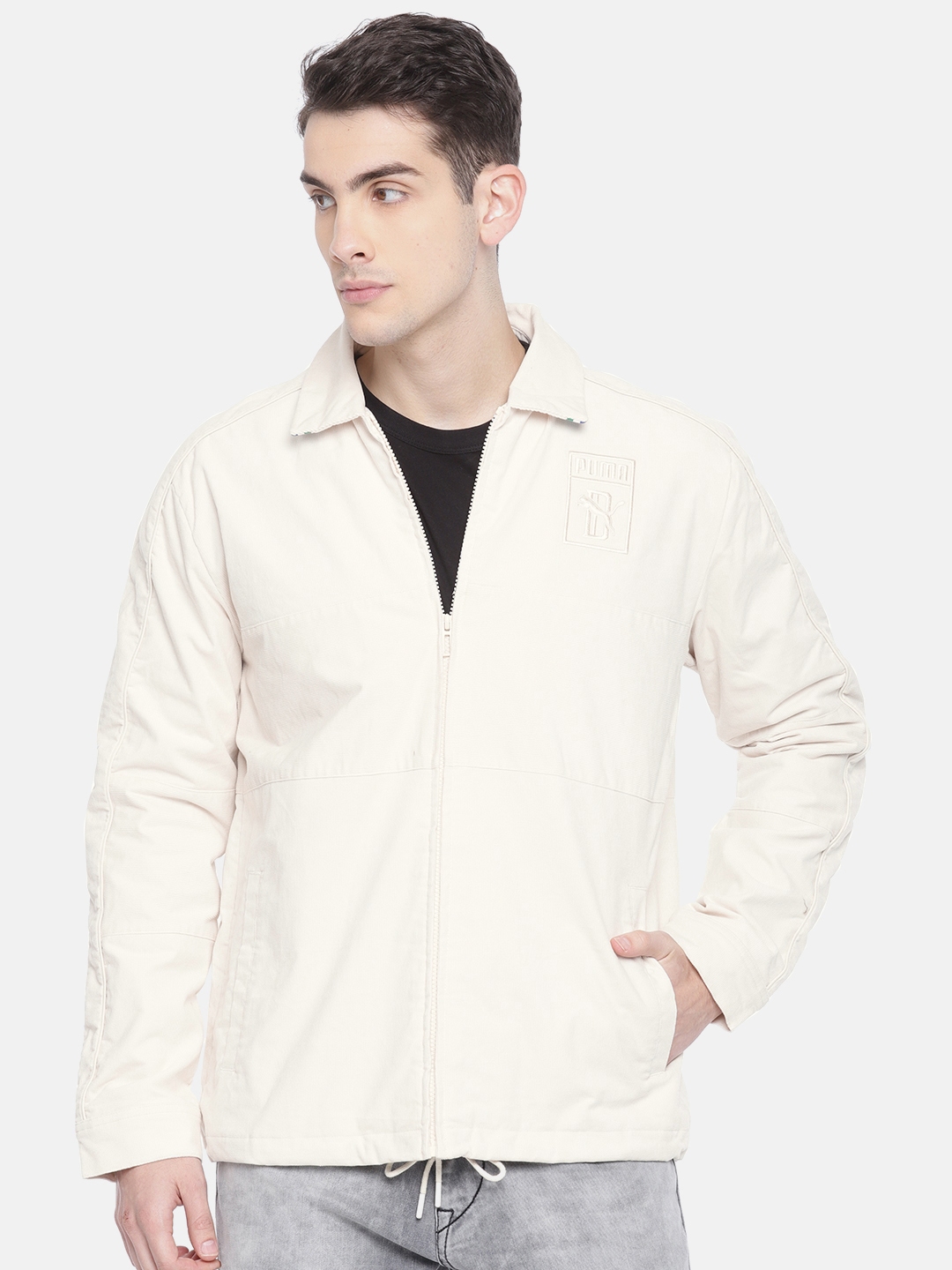 Puma Men Cream Coloured Solid BIG SEAN Tailored Track Jacket