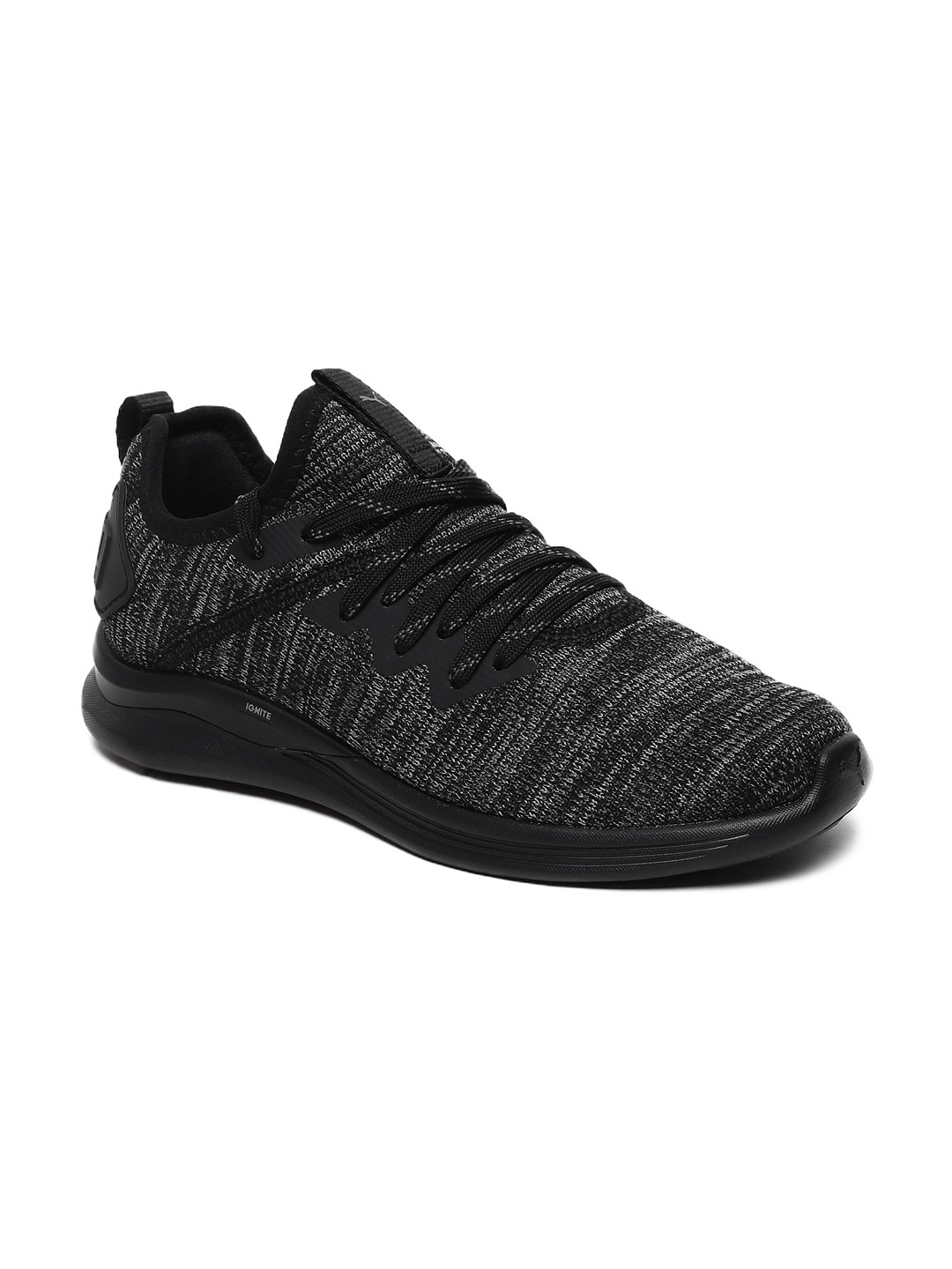 Puma Boys Black IGNITE Flash evoKNIT Running Shoes