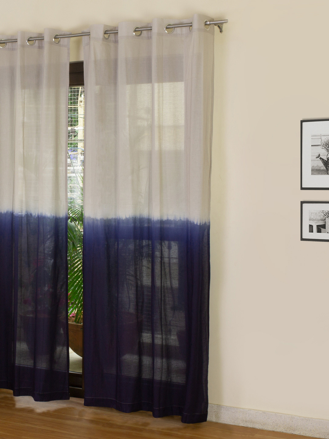 c 0856 4450 85dc f63e ROSARA HOME Pablos Bottom Ombre Single Eyelet Door Curtain 2 1